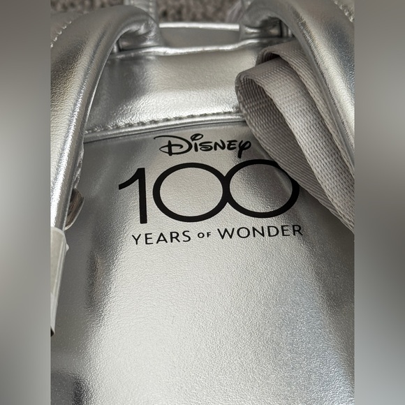 Loungefly Minnie Mouse Disney100 Platinum Mini Backpack - Picture 7 of 15